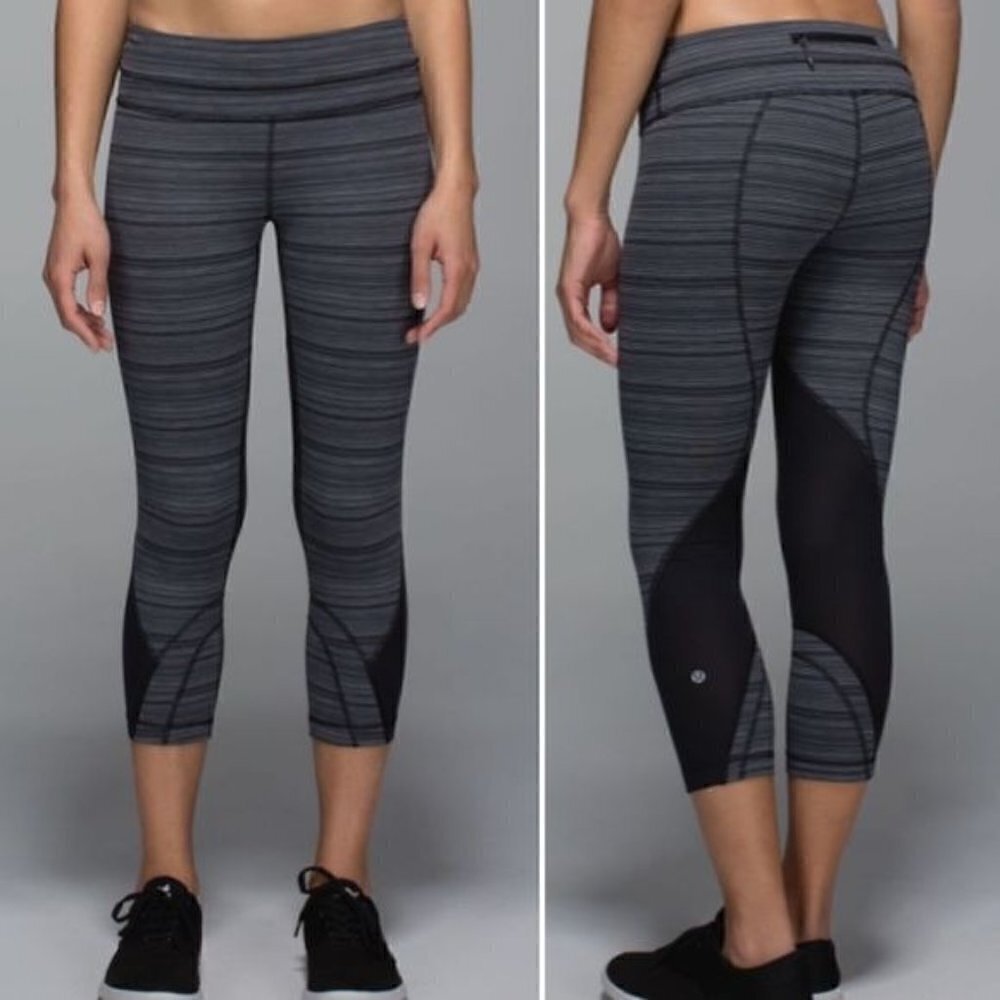 Lululemon Run: Inspire Crop II Mesh in Cyber Stripe 2